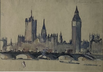 Lot 120 - Charles Cundall RA (1890-1971) Houses of Parliament