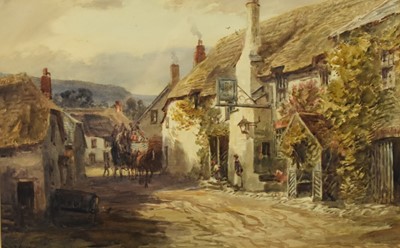 Lot 377 - Alfred Leyman (1856-1933) Cockington Village Near Torquay, and The Ship Inn, Porlock