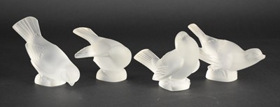 Lot 287 - Four Lalique Crystal glass sparrows