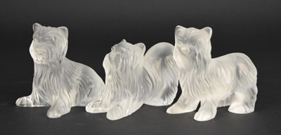 Lot 288 - Three Lalique Crystal Yorkshire Terrier dogs