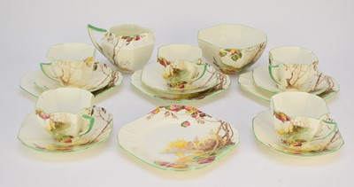 Lot 105 - Shelley 'Autumn Leaves' Art Deco part tea service