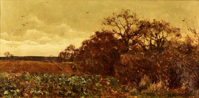 Lot 467 - Edward Wilkins Waite (1854-1924) Hunt in Pursuit in an Autumnal Landscape