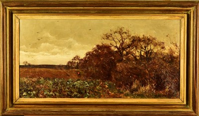Lot 467 - Edward Wilkins Waite (1854-1924) Hunt in Pursuit in an Autumnal Landscape