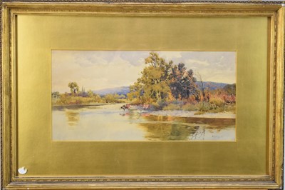 Lot 382 - Mary S Hagarty (act. 1882-1938) Cattle Watering on the Wye, plus a further watercolour