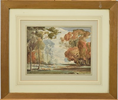 Lot 382 - Mary S Hagarty (act. 1882-1938) Cattle Watering on the Wye, plus a further watercolour