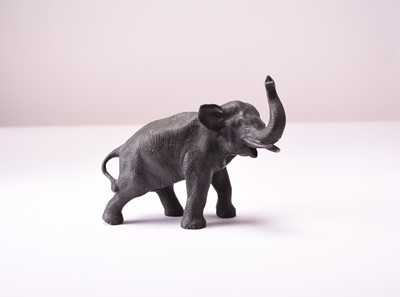 Lot 116 - A Japanese bronze figure of an elephant, Meiji era