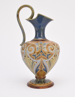 Lot 15 - Doulton Lambeth stoneware ewer designed by Eliza Simmance, late 19th century