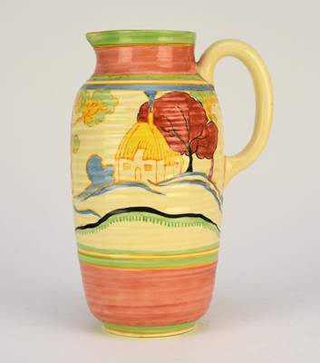 Lot 83 - Clarice Cliff 'Tropic' Greek shape jug, late 1920s or early 1930s