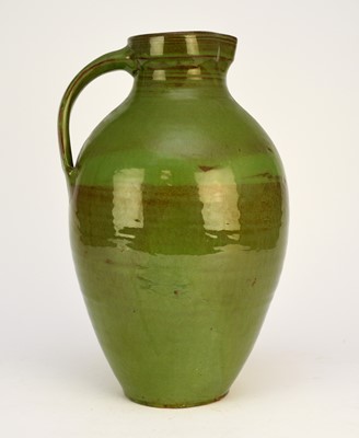 Lot 43 - Large C H Brannam Barum jug decorated with fish by William Baron, dated 1892