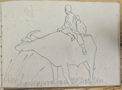 Lot 54 - Rare Second World War sketchbook by POW 2nd/Lt Arkless Lockey