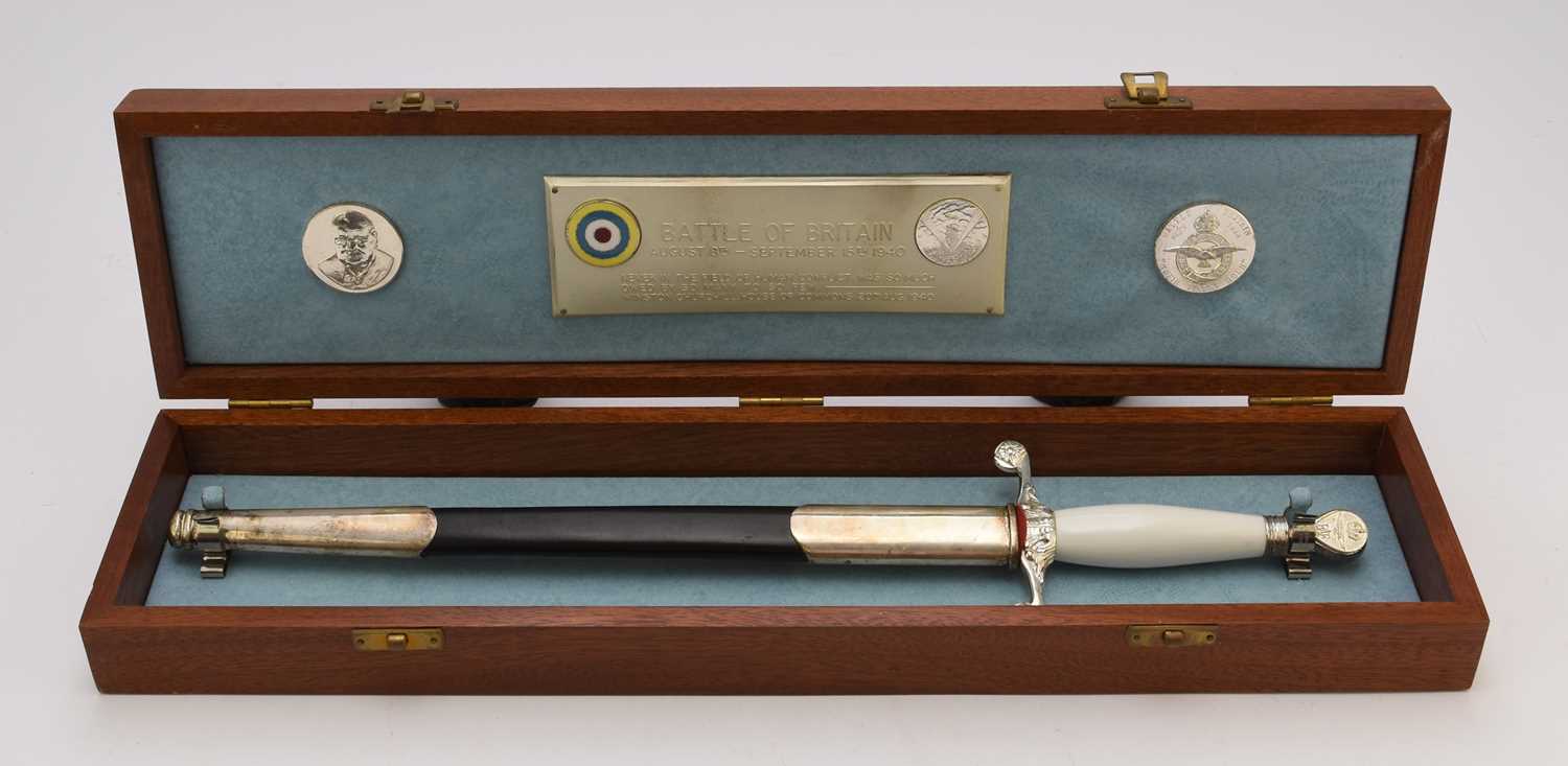 Lot 160 - Wilkinson Sword Battle of Britain commemorative poignard set and model aeroplanes
