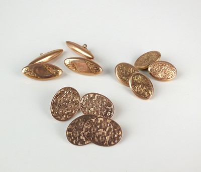 Lot 218 - Three pairs of cufflinks