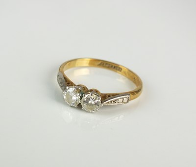 Lot 270 - A two stone diamond ring