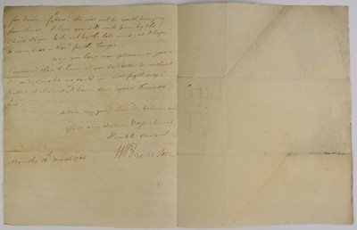 Lot 8 - British Occupation of Manila. ALS, Captain William Brereton, Military Governor of Manila, 1764.