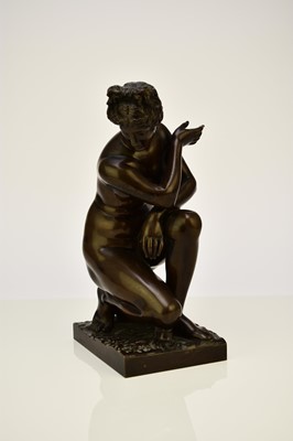 Lot 314 - A bronze figure of the crouching Venus, after the antique