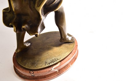 Lot 528 - A bronze figure of a semi-nude girl, signed Rochlitz