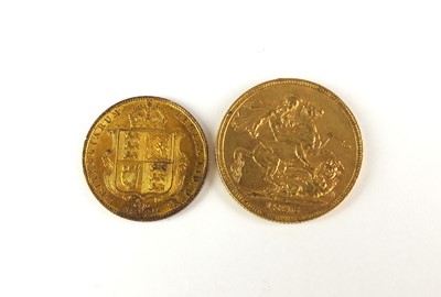 Lot 204 - A sovereign and a half sovereign, dated 1896, Sydney Mint with another