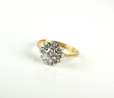 Lot 182 - An 18ct gold diamond floral cluster ring