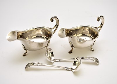 Lot 93 - A pair of silver sauce boats