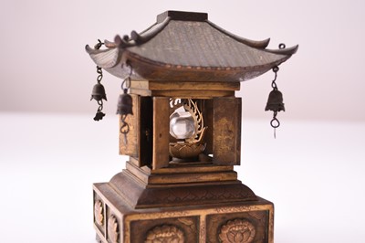 Lot 113 - A Japanese bronze model of a shrine, Meiji era