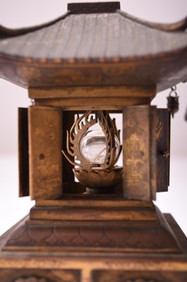Lot 113 - A Japanese bronze model of a shrine, Meiji era
