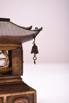 Lot 113 - A Japanese bronze model of a shrine, Meiji era