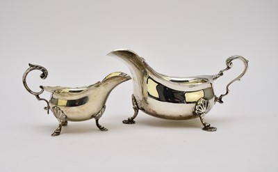 Lot 113 - Two silver sauce boats