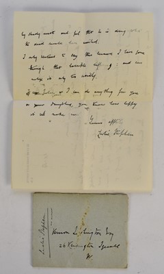 Lot 62 - STEPHEN, Sir Lesley, autograph letter signed, 13 Hyde Park Gate South, 25.1.84. To Vernon Lushington, 2 sides. With 11 other letters...