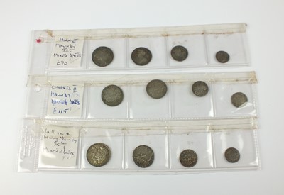 Lot 175 - Three Maundy sets - all mixed dates