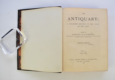 Lot 11 - WALFORD, Edward, The Antiquary: A Magazine Devoted to the Study of the Past. Vols 1-20, 1880-1889. Half black calf. With duplicate of vols 1-3, quarter brown morocco (23) (box)