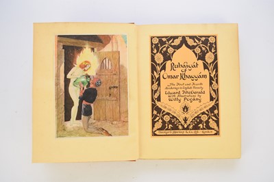 Lot 37 - FITZGERALD, Edward, Rubaiyat of Omar Khayyam. 4to, George G Harrap 1930. With 12 mounted colour illustrations by Willy Pogany. With ... (7) (box)