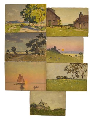 Lot 384 - Harold Storey (Scottish 1888-1965) Seven Oil Landscapes