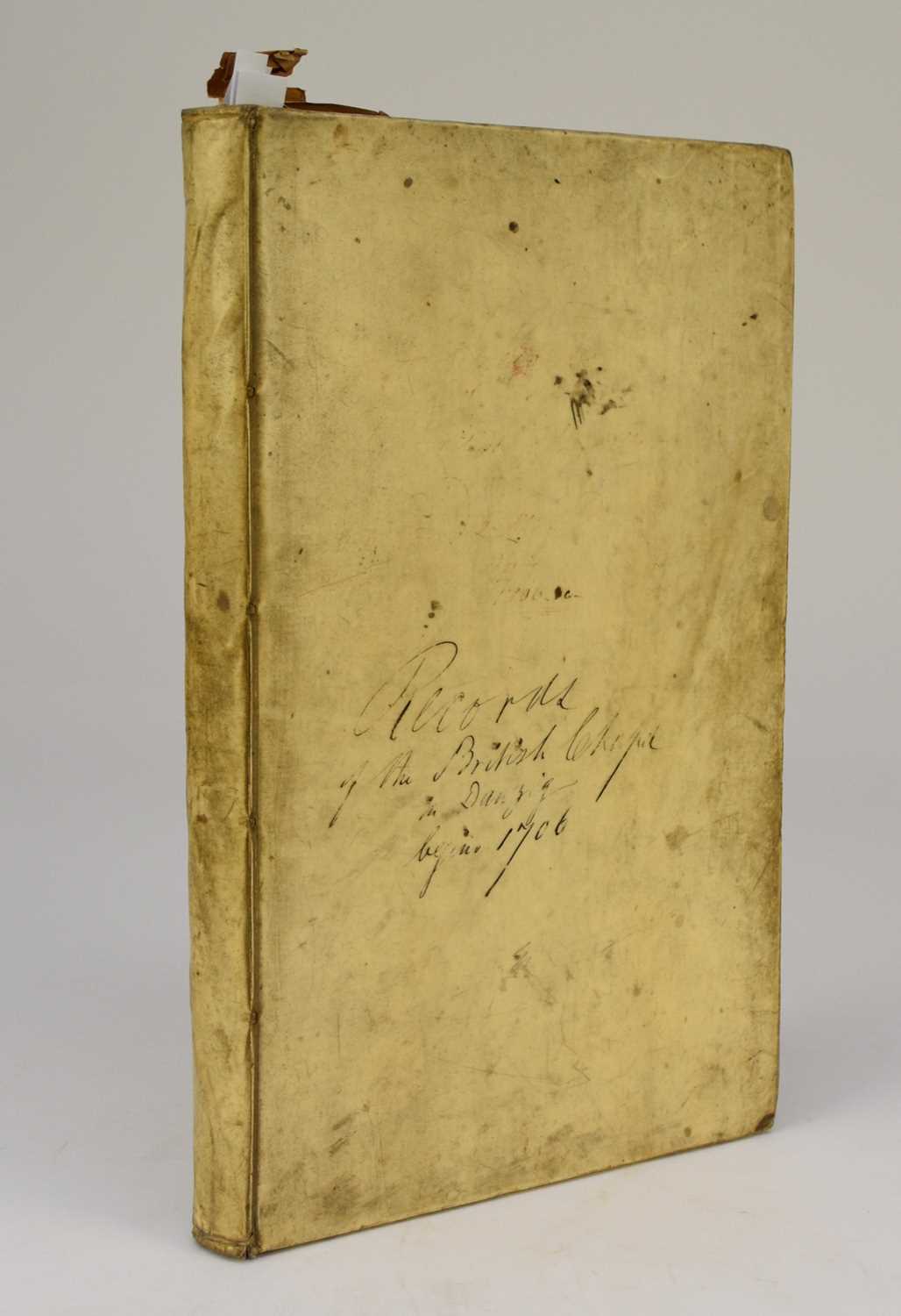 Lot 47 - MANUSCRIPT, EARLY 18TH CENTURY. MS title on front cover: 'Record of the British Chapel in Danzig begins 1706'. Folio, circa 131 hand-written pages, almost all in English...