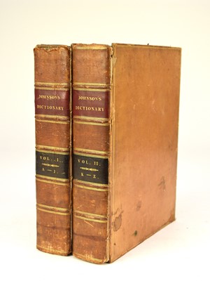 Lot 125 - JOHNSON, Samuel, A Dictionary of the English Language, 2 vols, 4to 1819. Full calf (2)