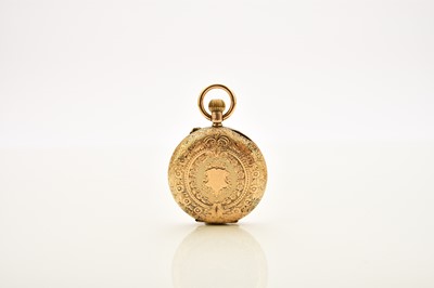 Lot 380 - A lady's 18ct gold enamelled half hunter pocket watch
