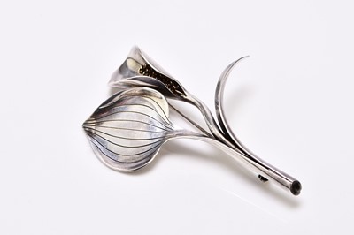 Lot 305 - An Anton Michelsen Danish silver stylised flower brooch