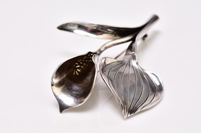 Lot 305 - An Anton Michelsen Danish silver stylised flower brooch
