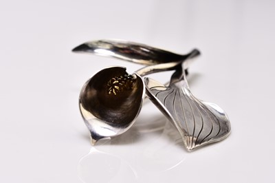 Lot 305 - An Anton Michelsen Danish silver stylised flower brooch