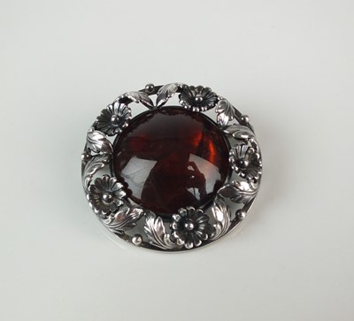 Lot 183 - A Danish silver and amber brooch by Niels Erik From