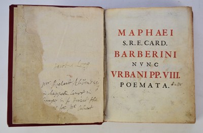 Lot 116 - BARBERINI, (Poper Urban VIII), Poemata
