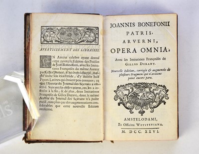 Lot 119 - BONEFONS, John, Opera Omnia. Amsterdam, 1726