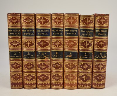 Lot 136 - ELLIOT, George, Novels, 8 vols bound in 7. William Blackwood & Sons, c1881. Half red calf gilt, marbled boards (7)