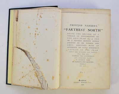 Lot 148 - NANSEN, Fridtjot, Farthest North.  2 vols 1898.  First Neivnes edition.