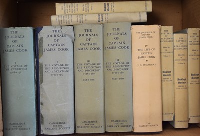 Lot 143 - BEAGLEHOLE, JC, The Journals of Captain James Cook. Haklyt Society 1955 - 74