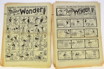 Lot 102 - COMICS AND EPHEMERA. Funny Wonder, 6 issues 1919-21; Illustrated Chips, 7 issues 1918-24; Merry & Bright, 3 issues 1918... (box)