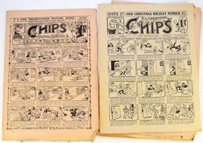 Lot 102 - COMICS AND EPHEMERA. Funny Wonder, 6 issues 1919-21; Illustrated Chips, 7 issues 1918-24; Merry & Bright, 3 issues 1918... (box)