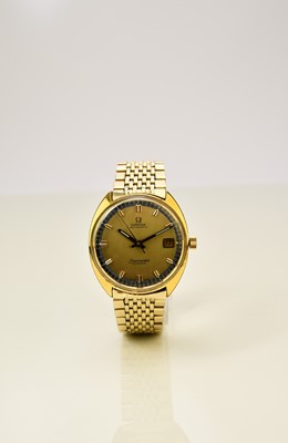 Lot 413 - Omega: A gentleman's gold plated Seamaster Cosmic bracelet watch