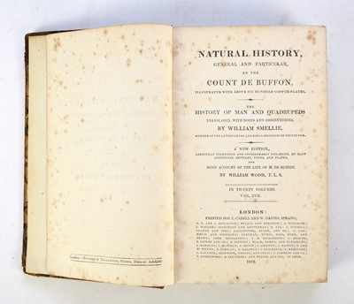 Lot 142 - BUFFON, Count de, Natural History. New edition edited by William Wood. 1812, 5 vols only, all concerning birds; with GOLDSMITH, Oliver, A History of the Earth and Animated Nature, 2 vols (7)