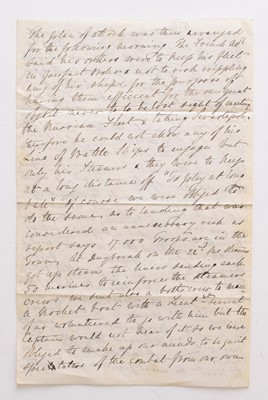 Lot 19 - Crimean War - Bombardment of Odessa. Lt. T.M Kelsall, letter signed