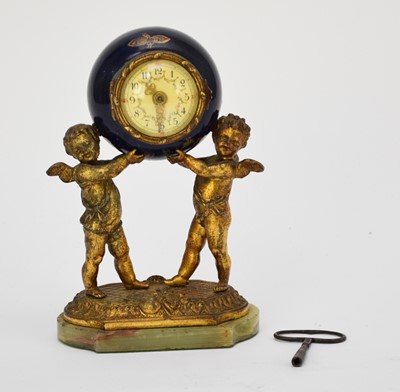 Lot 645 - A French Louis XV style gilt metal figural timepiece